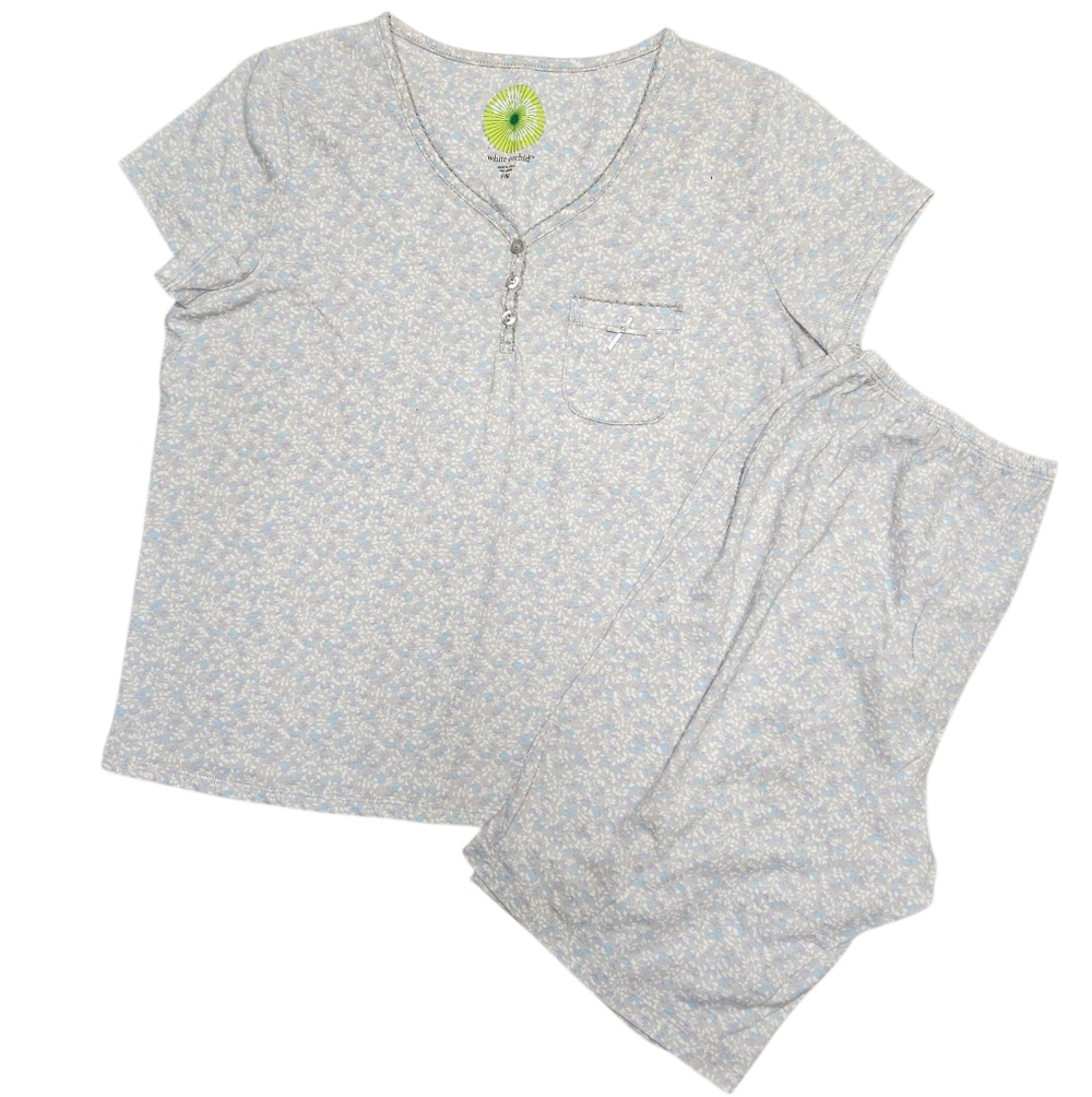White Orchid 2 Pc Pajama Shorts Set